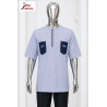 Chemise Signature Élégance Rayée Bleu Ciel IZINYAA