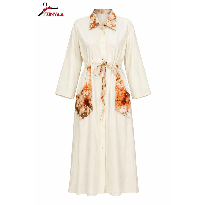 Robe Chemise Ivoire Reflets Artistiques