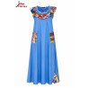 Robe Longue Azur Col Artistique