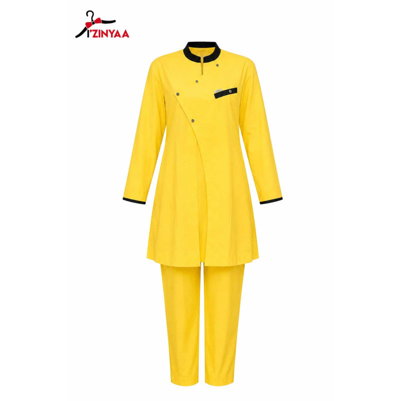 Ensemble Femme Izinyaa “Golden Aura” — Élégance Moderne Jaune Soleil
