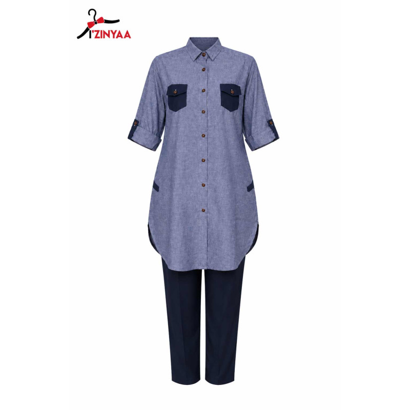 Ensemble Femme Izinyaa “Blue Urban” — Élégance Décontractée & Moderne