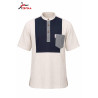 Chemise Beige Élégance Marine Moderne