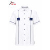Chemise Blanche Élégance Graphique Bleue