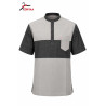 Chemise Gris Perle Élégance Contrastée