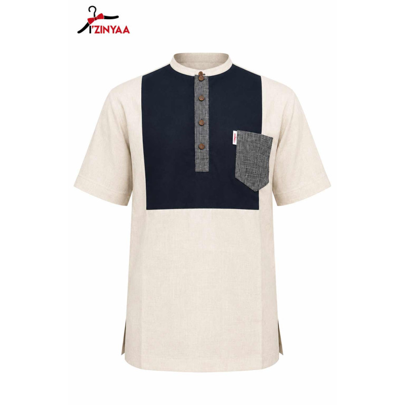 Chemise Beige Prestige Bleu Nuit