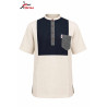 Chemise Beige Prestige Bleu Nuit