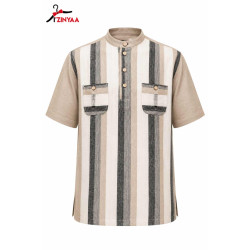 Chemise Rayée Beige...