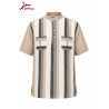Chemise Rayée Beige Élégance Naturelle Homme