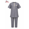 Ensemble Homme Tunique Gris Texture Chic Moderne