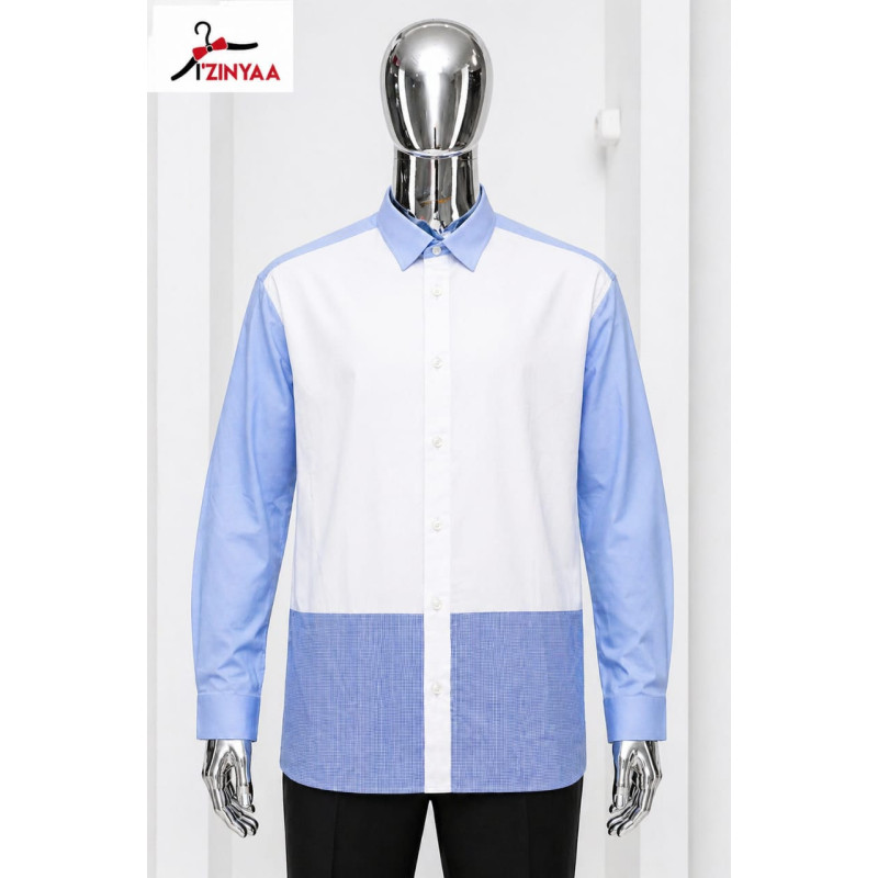 Chemise Premium Izinyaa “Skyline Elegance” – Pureté Contemporaine
