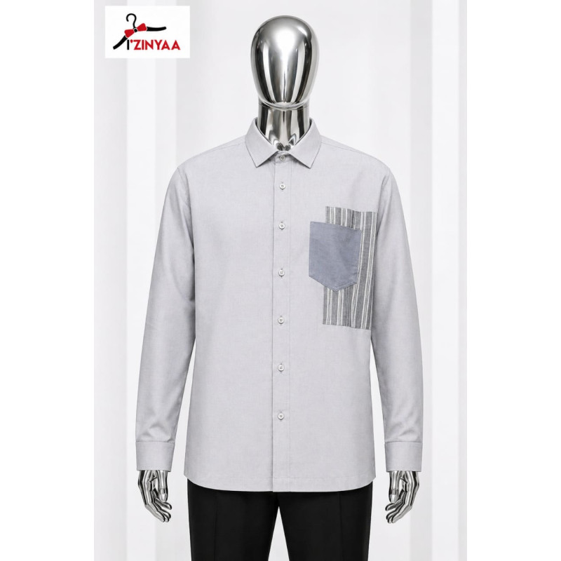 Chemise Premium Izinyaa “Silver Line” – Sobriété Distinguée