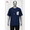 Chemise Premium Izinyaa “Navy Heritage” – Élégance Bleue Intemporelle