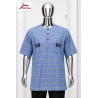Chemise Premium Izinyaa “Blue Horizon” – Rayures Élégantes & Style Contemporain
