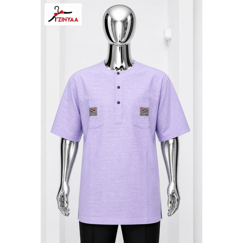 Chemise Premium Izinyaa “Lavender Essence” – Élégance Mauve Contemporaine