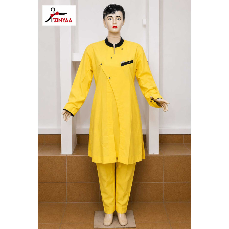 Ensemble Femme Izinyaa “Golden Aura” — Élégance Moderne Jaune Soleil