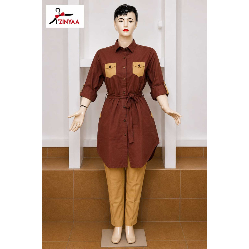 Ensemble Femme Izinyaa “Cacao Chic” — Élégance Moderne & Silhouette Raffinée
