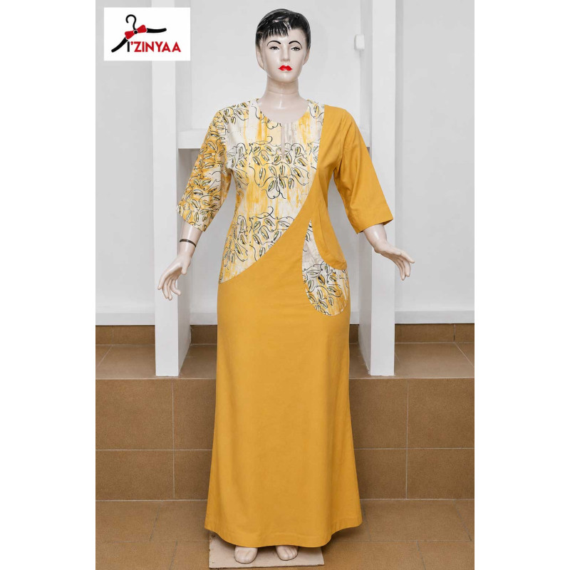 Robe Femme Izinyaa “Golden Leaf” — Élégance Fluide & Style Raffiné