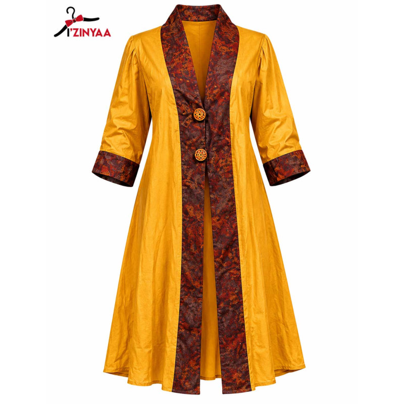 Robe Femme Izinyaa “Golden Prestige” — Élégance Raffinée & Allure Royale