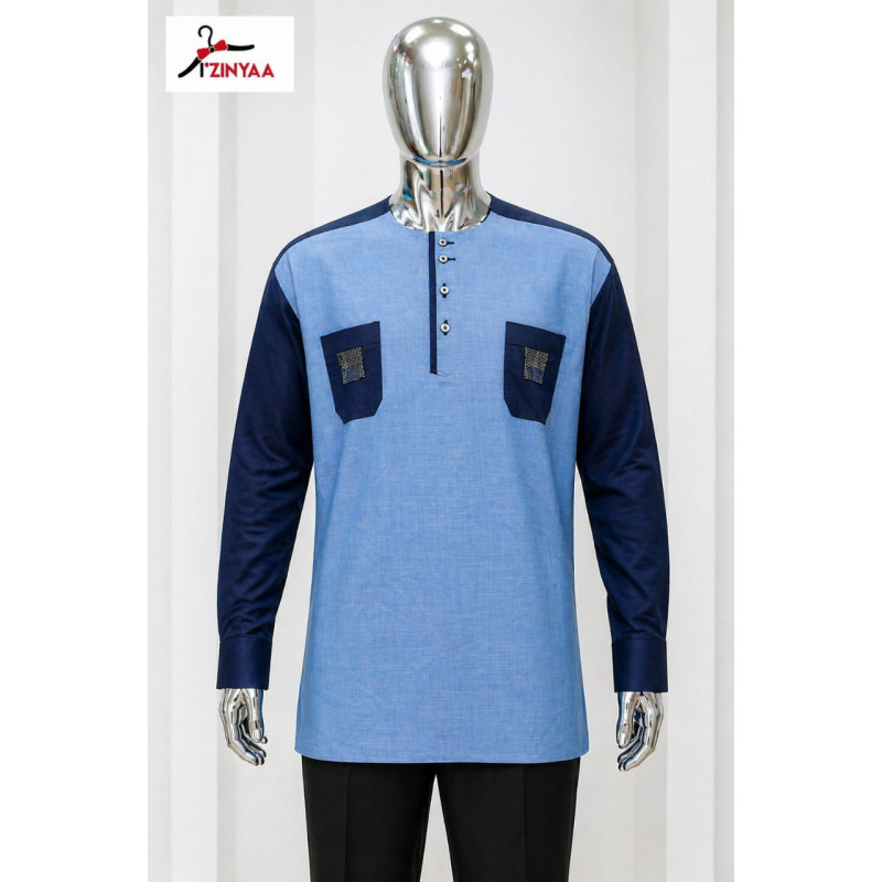 Chemise Signature Prestige Bleu Horizon IZINYAA