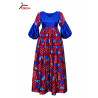 Robe Longue Izinyaa Style “Rubis Royal” — Élégance Africaine Contemporaine