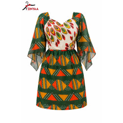 Robe Élégance Kente Verte