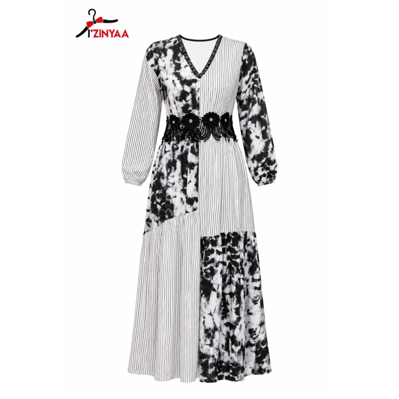 Robe Graphique Noir Blanc