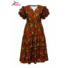 Robe Volants Motifs Terre Signature