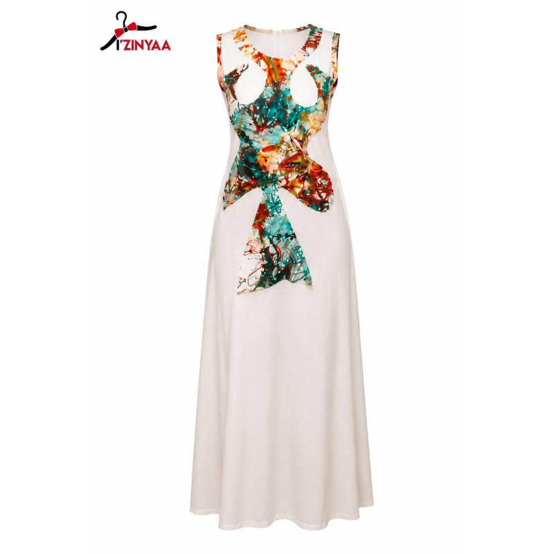 Robe Longue Éclat Artistique Ivoire
