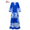 Robe Longue Azur Fleurie Élégante