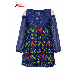Robe Graphique Bleu Éclat