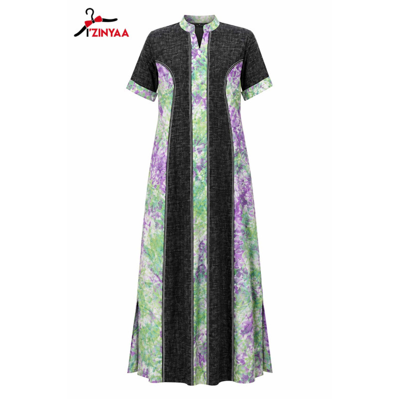 Robe Florale Élégance Contrastée