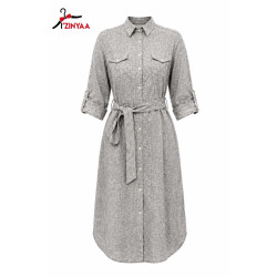 Robe Chemise Gris Élégance